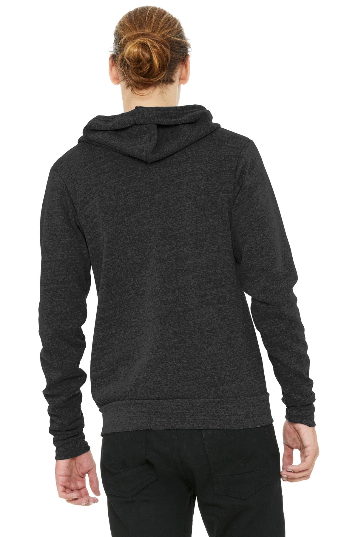 Char-Blk TB BELLA+CANVAS Unisex Triblend Sponge Fleece Full-Zip Hoodie. BC3909