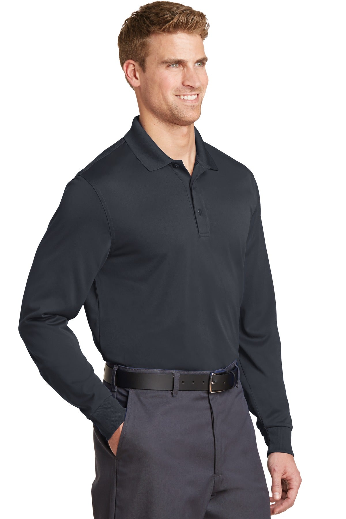 Charcoal CornerStone Select Snag-Proof Long Sleeve Polo. CS412LS