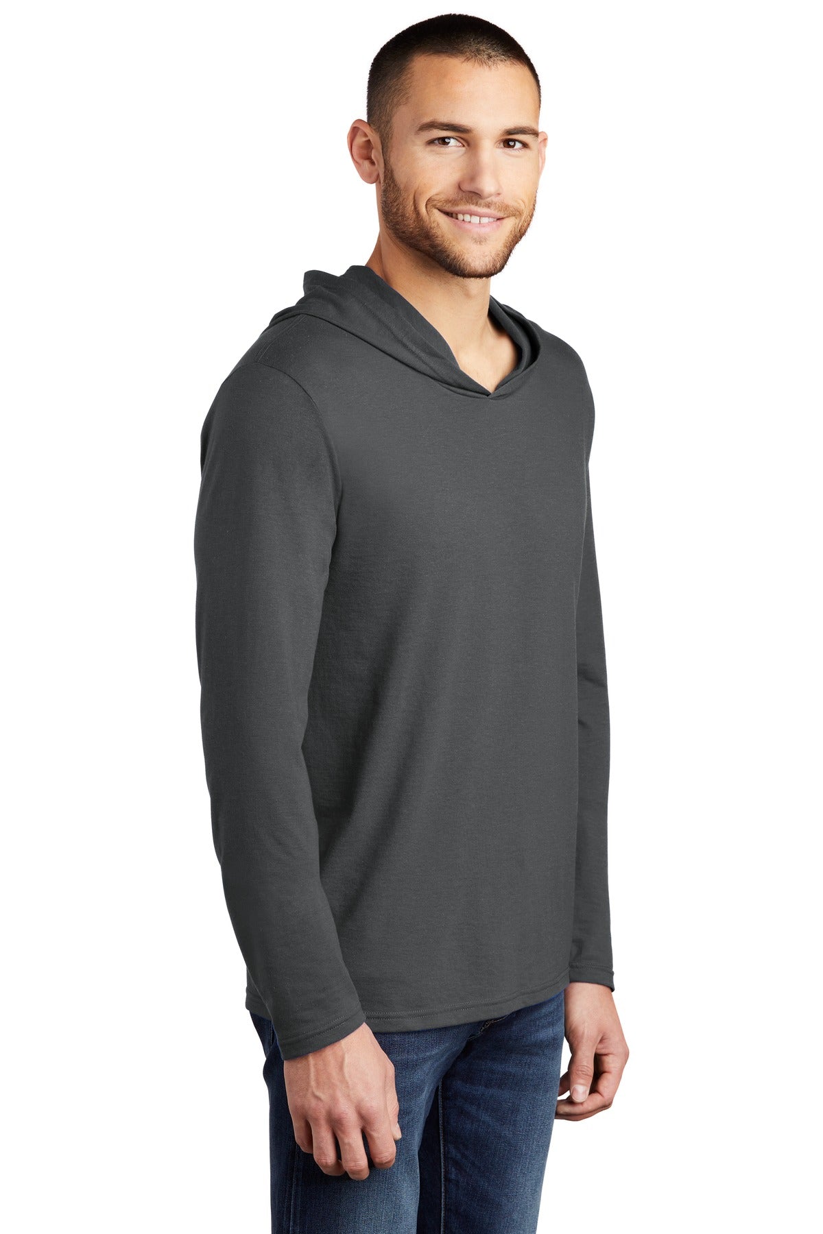 Charcoal District Perfect Tri Long Sleeve Hoodie. DM139