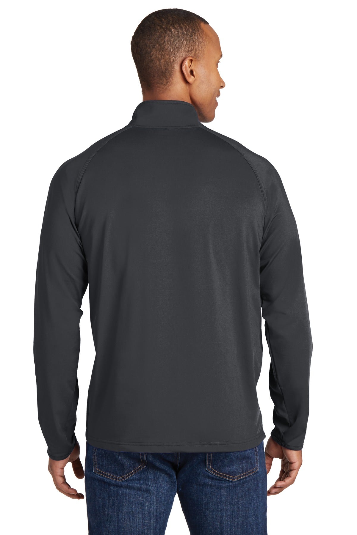 Charcoal Grey Sport-Tek Tall Sport-Wick Stretch 1/4-Zip Pullover. TST850