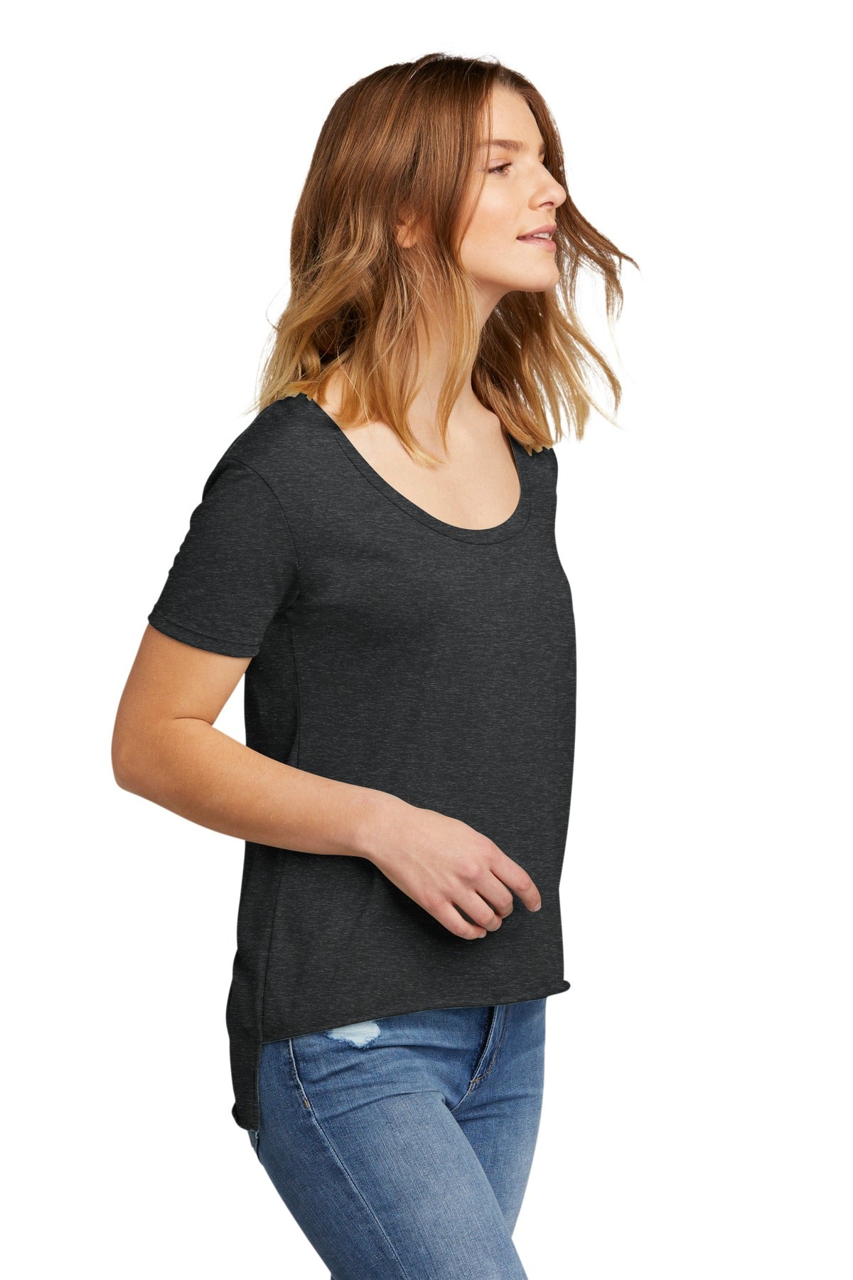 Charcoal Next Level Apparel Women's Festival Scoop Neck Tee. NL5030