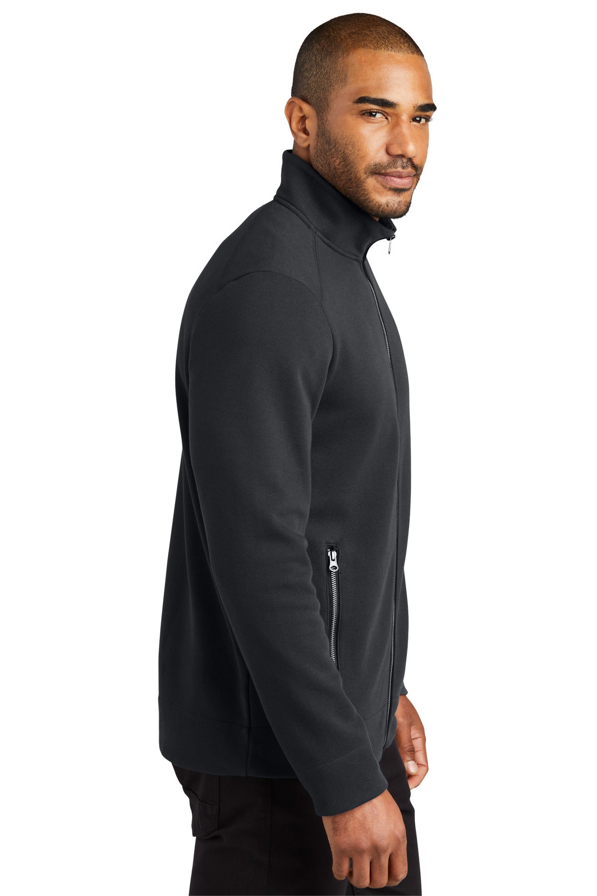 Charcoal Port Authority Network Fleece Jacket F422