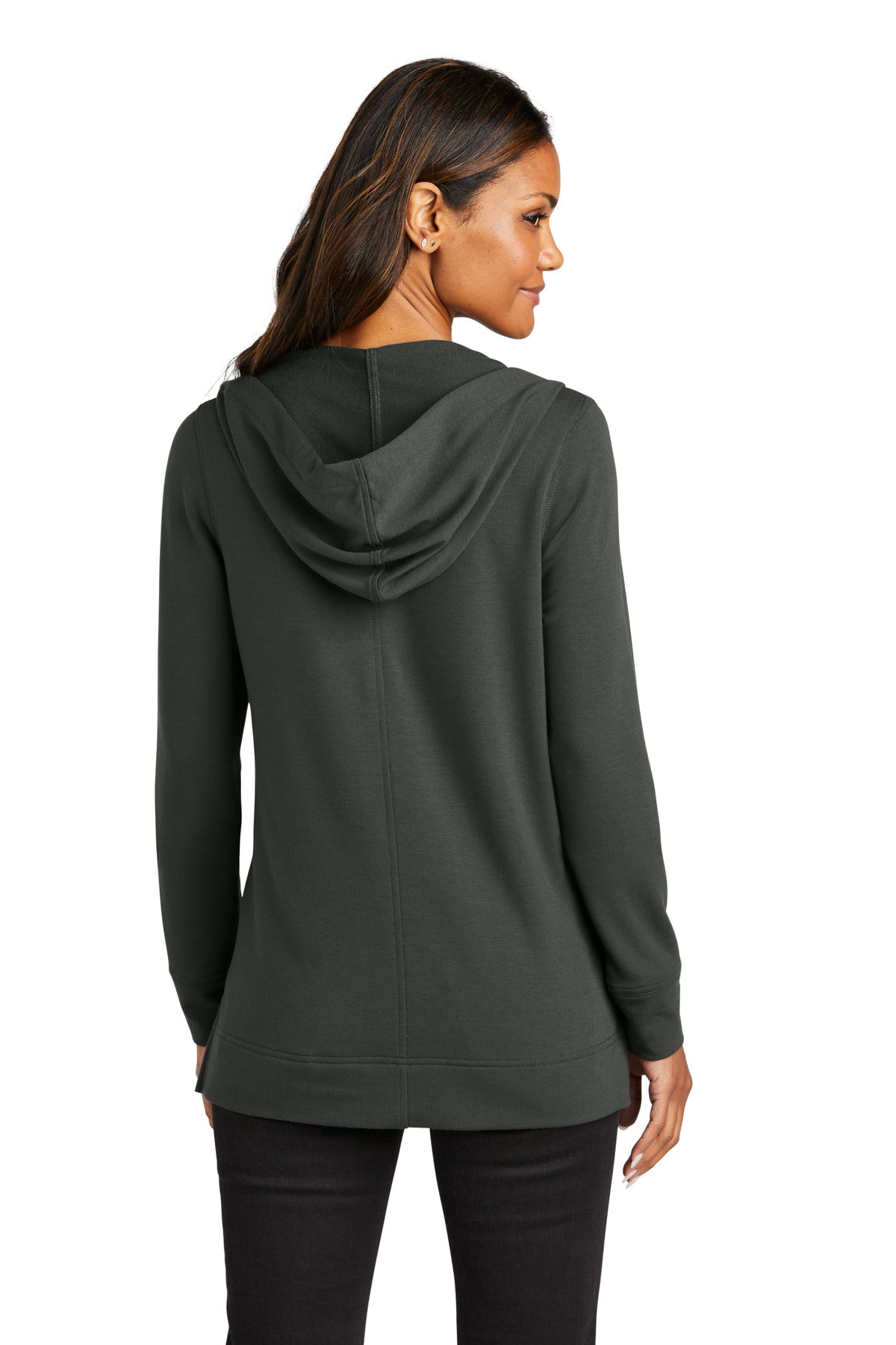 Charcoal Port Authority Women's Microterry Pullover Hoodie LK826