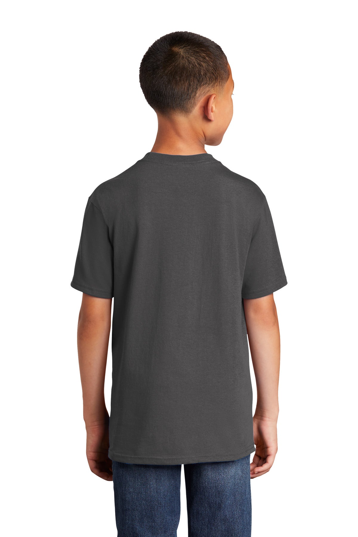 Charcoal Port & Company Youth Core Cotton DTG Tee PC54YDTG