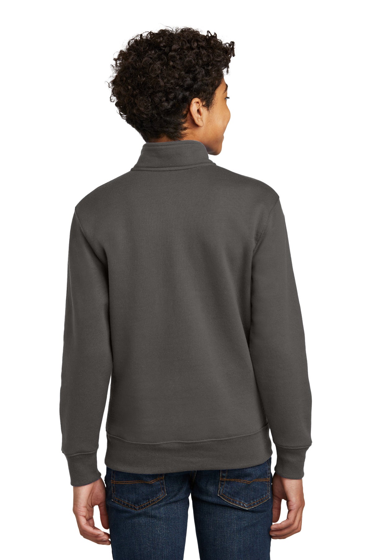 Charcoal Port & Company Youth Core Fleece 1/4-Zip Pullover Sweatshirt PC78YQ