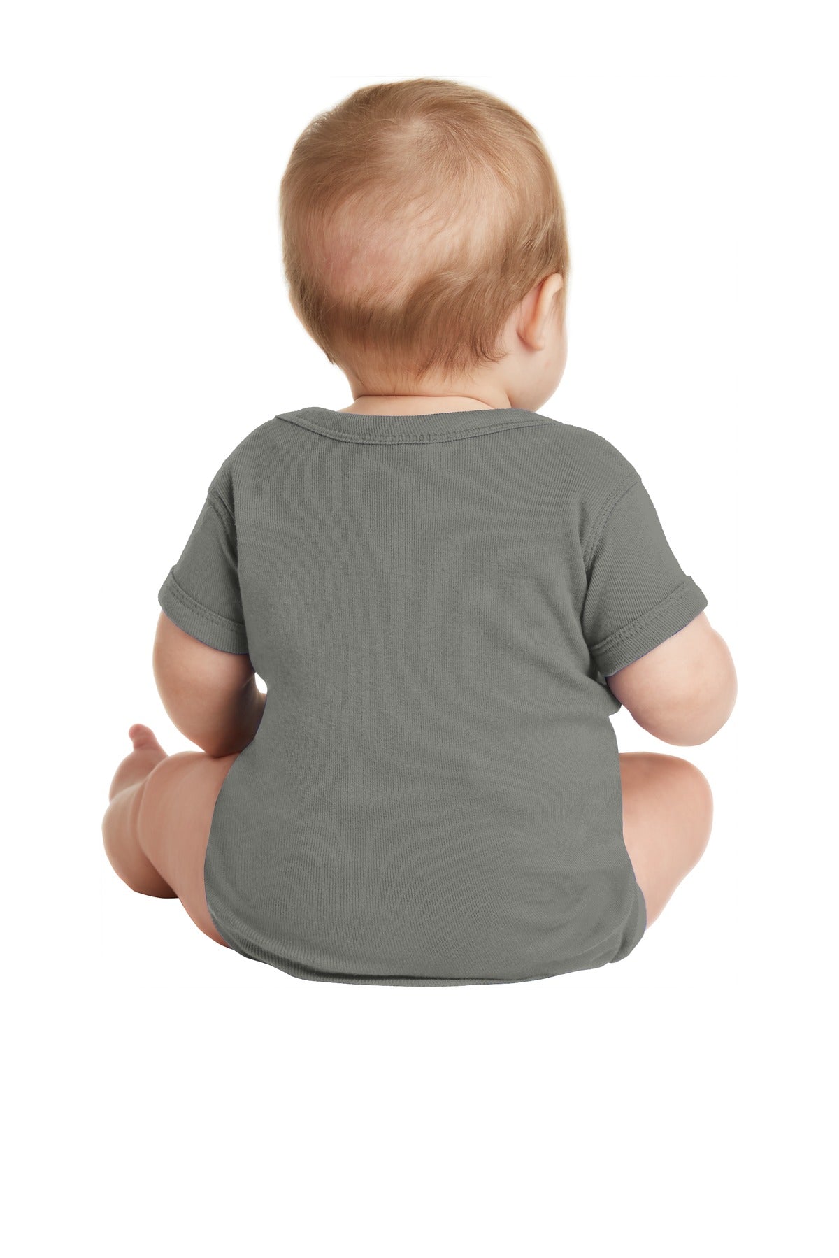 Charcoal Rabbit Skins Infant Short Sleeve Baby Rib Bodysuit. RS4400