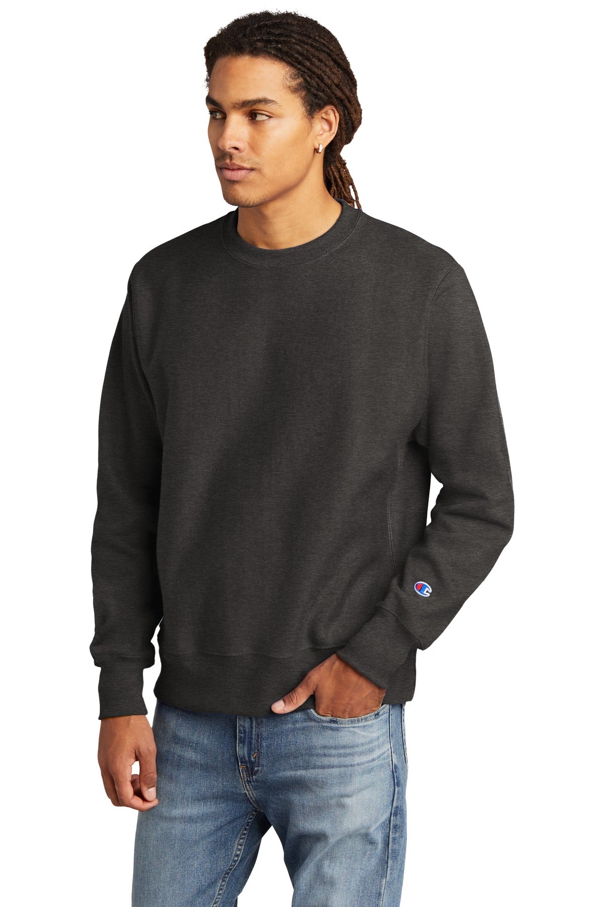 CharcoalHt Champion Reverse Weave Crewneck Sweatshirt S149