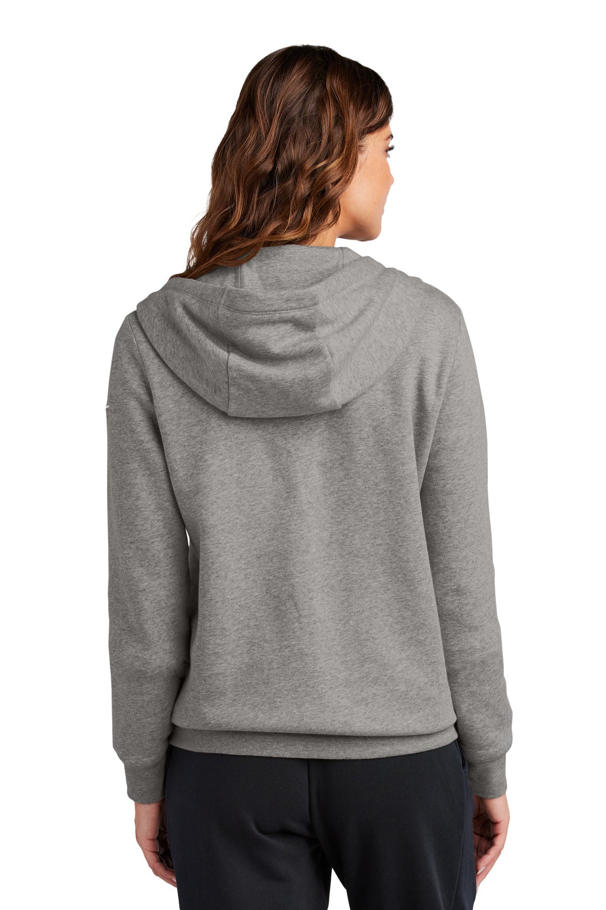 CharcoalHt Nike Women's Club Fleece Sleeve Swoosh Full-Zip Hoodie NKFD9890