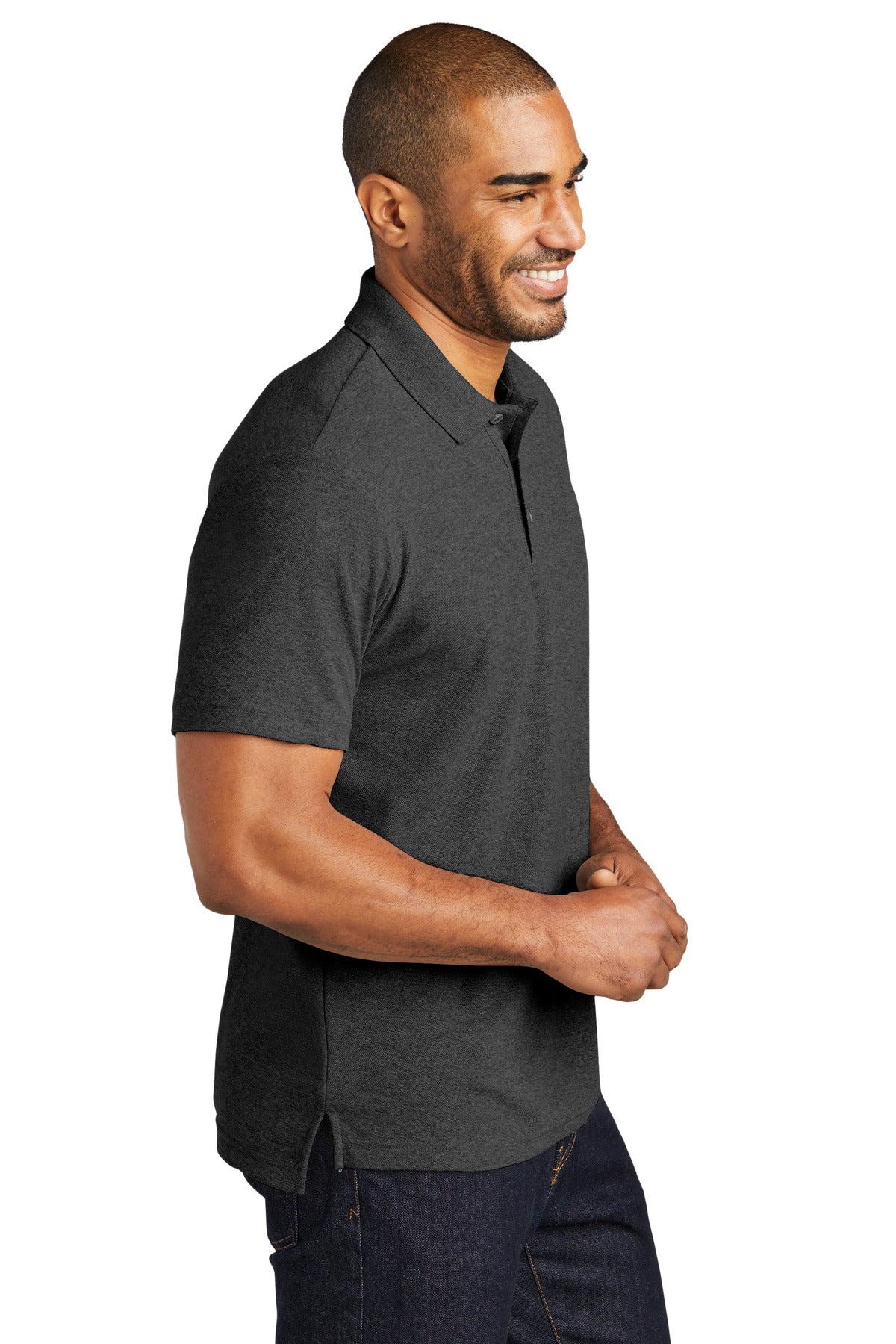 CharcoalHt Port Authority C-FREE Cotton Blend Pique Polo K867