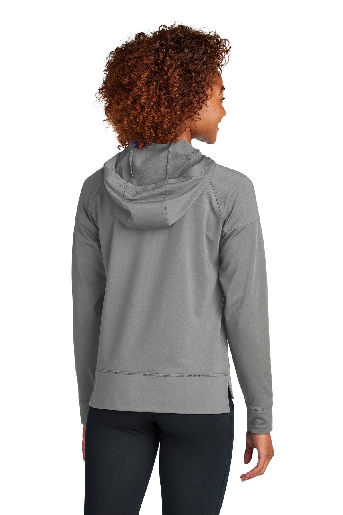CharGrey Sport-Tek Women's Sport-Wick Stretch 1/2-Zip Hoodie LST856