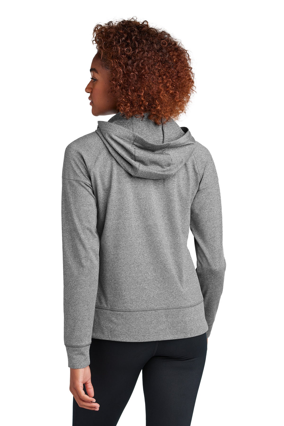 CharGreyHt Sport-Tek Women's Sport-Wick Stretch 1/2-Zip Hoodie LST856