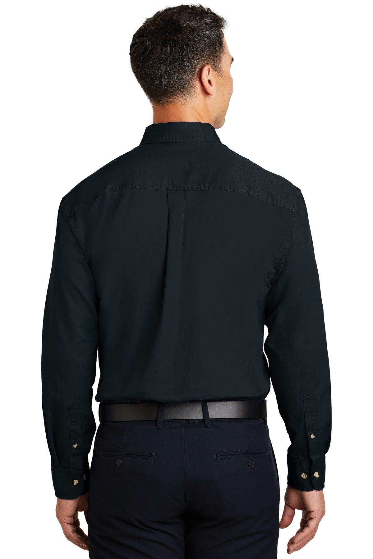 Classic Navy Port Authority Long Sleeve Twill Shirt. S600T