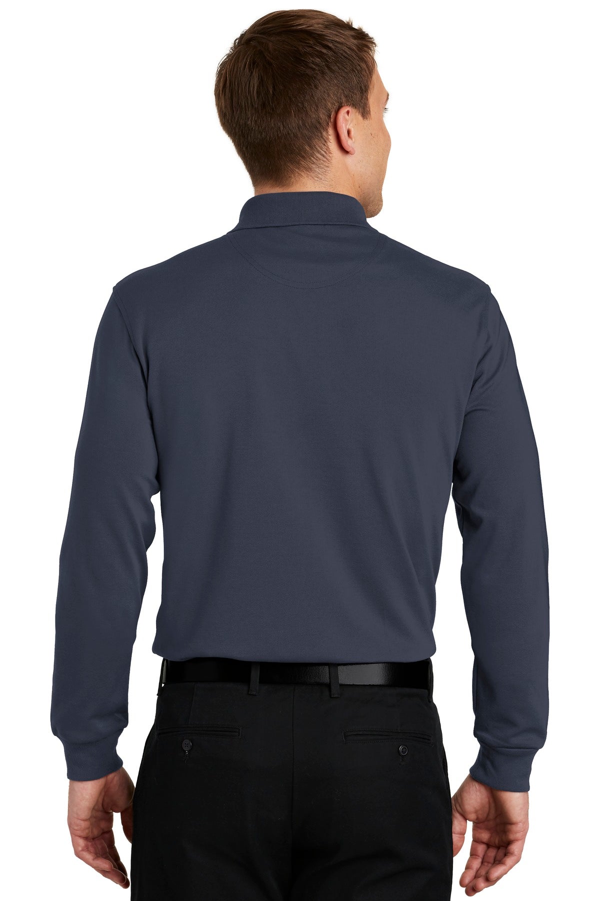 Classic Navy Port Authority Rapid Dry Long Sleeve Polo. K455LS