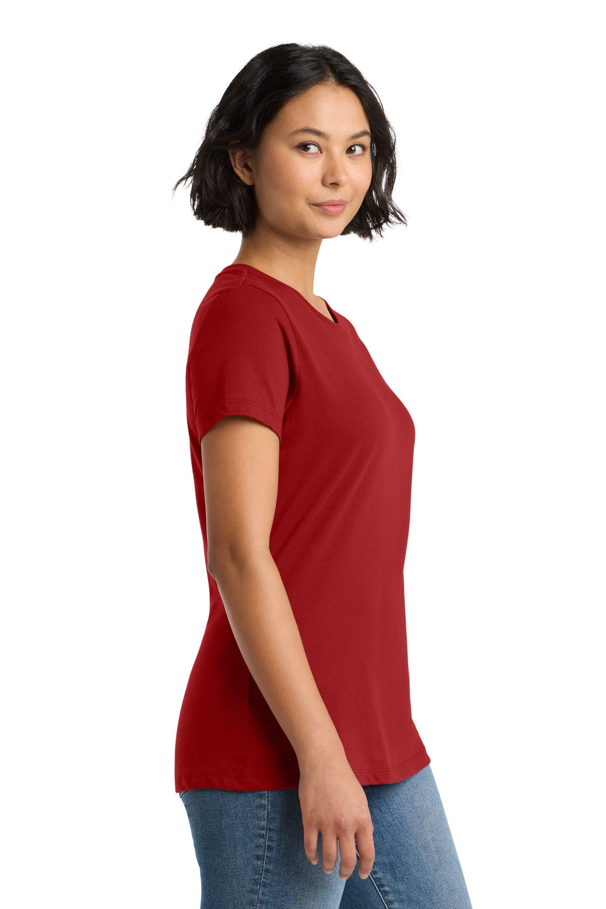 Classic Red District Women's Perfect Weight Tee. DM104L