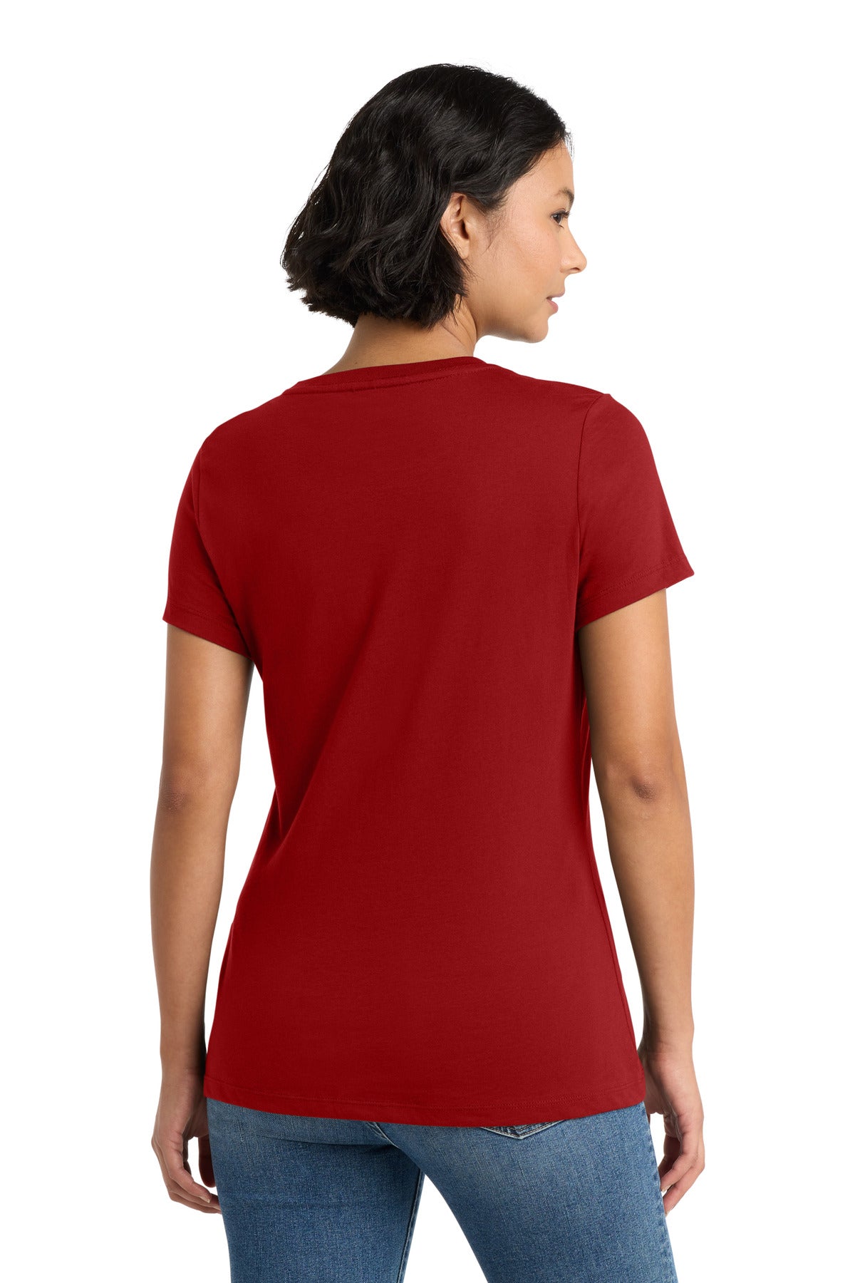 Classic Red District Women's Perfect Weight Tee. DM104L