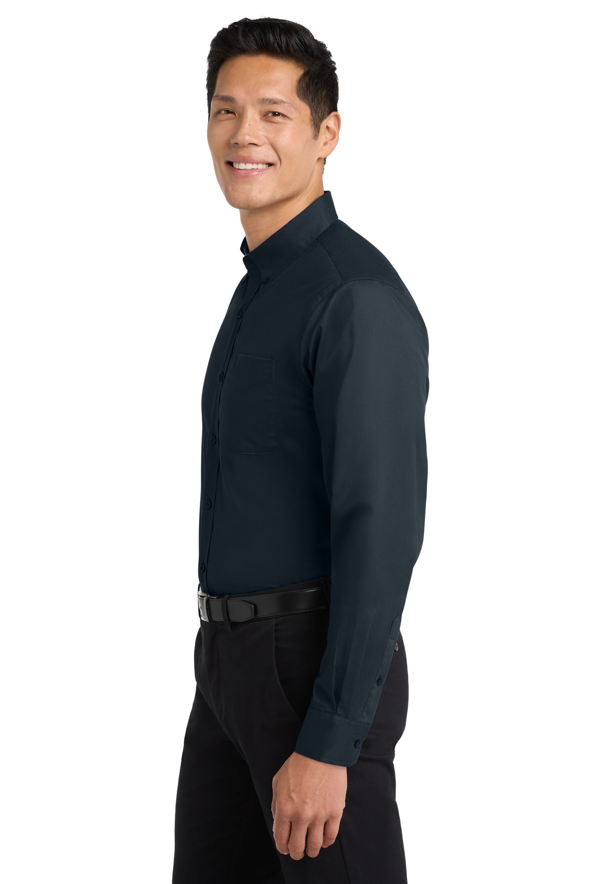 Clsc Nvy/LtStn Port Authority Extended Size Long Sleeve Easy Care Shirt S608ES