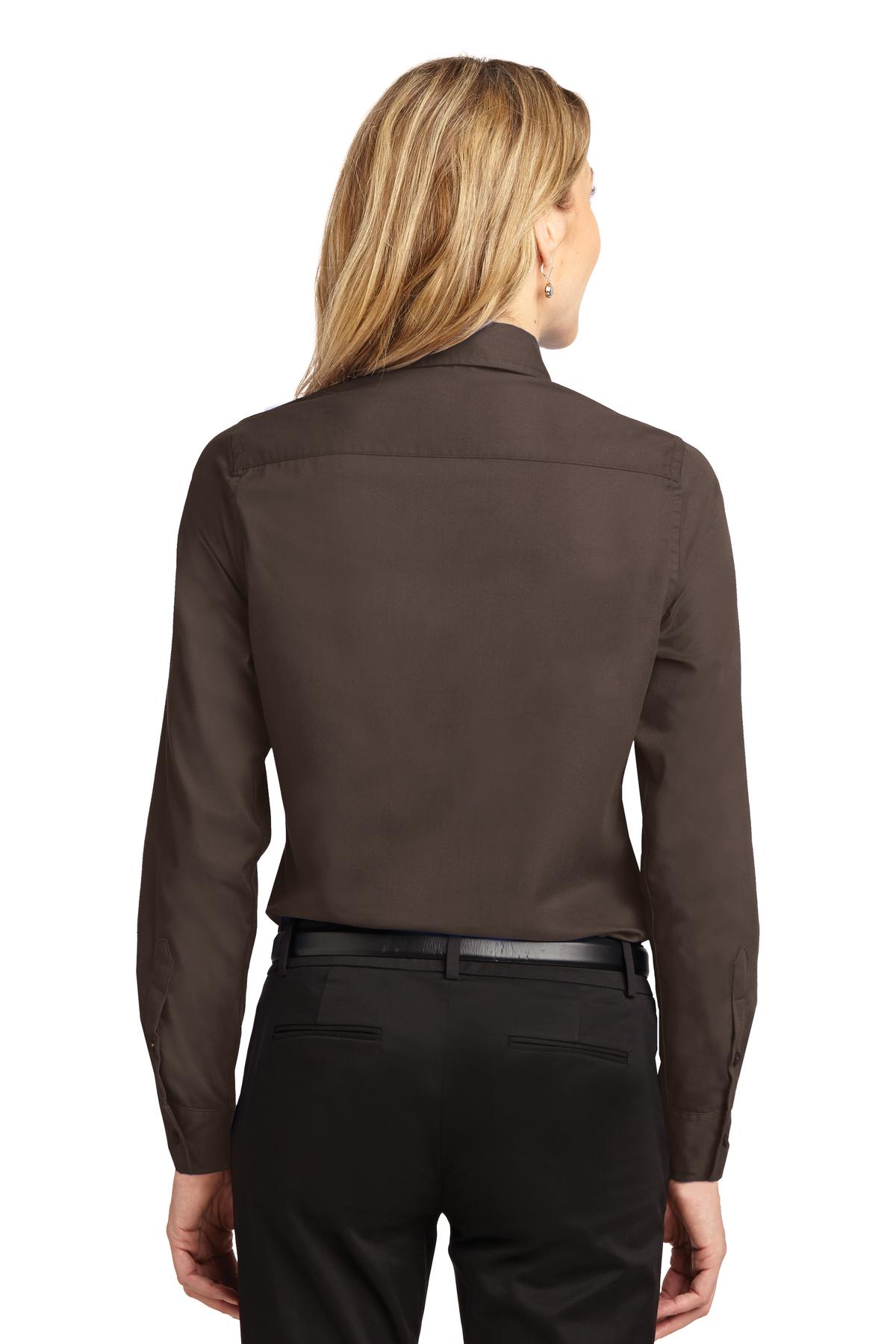 Coffee Bean/St Port Authority Women's Long Sleeve Easy Care Shirt. L608