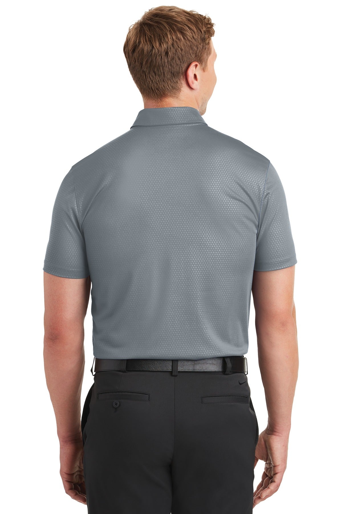 Cool Grey Nike Dri-FIT Embossed Tri-Blade Polo. 838964