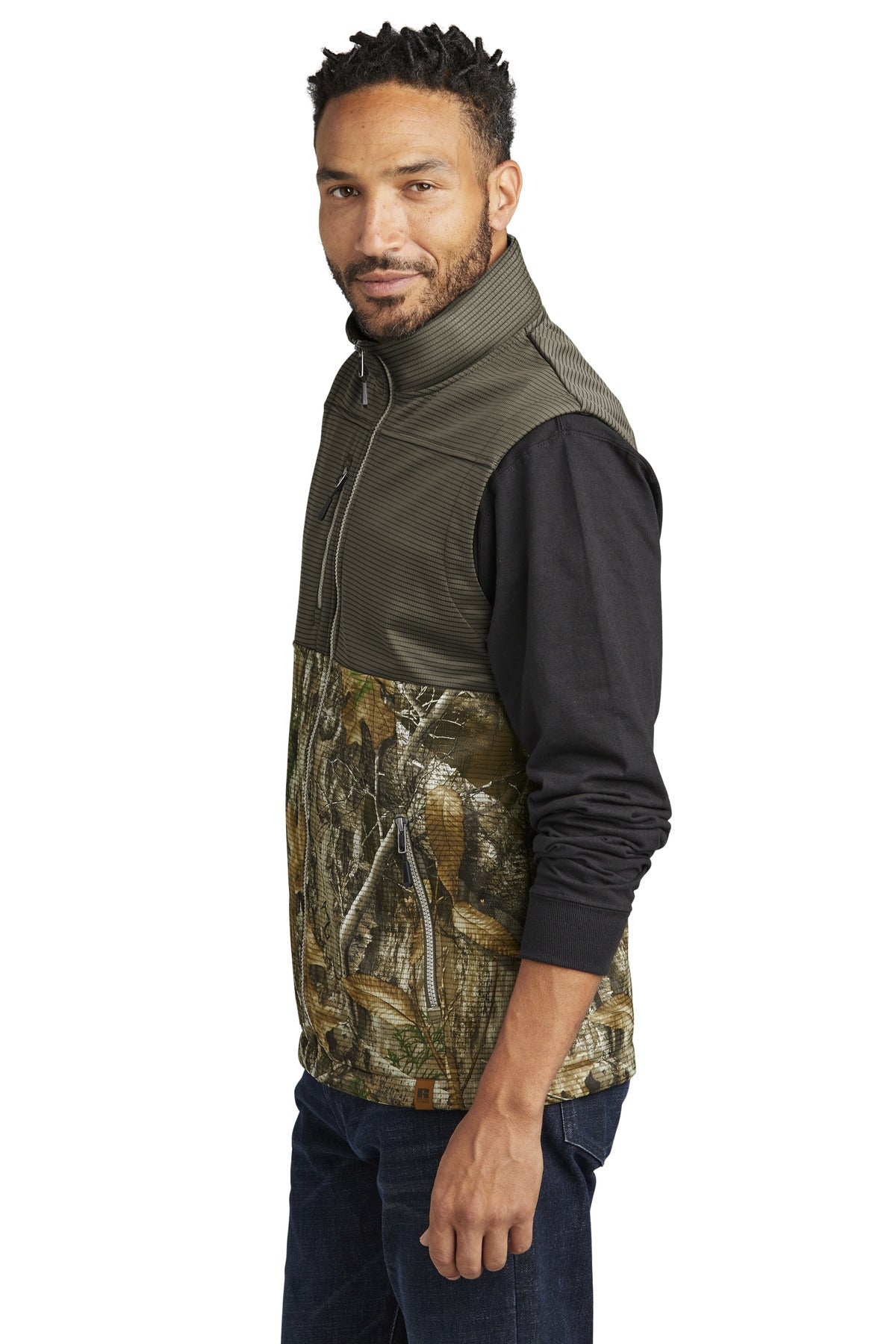 CrgBr/RTEd Russell Outdoors Realtree Atlas Colorblock Soft Shell Vest RU604