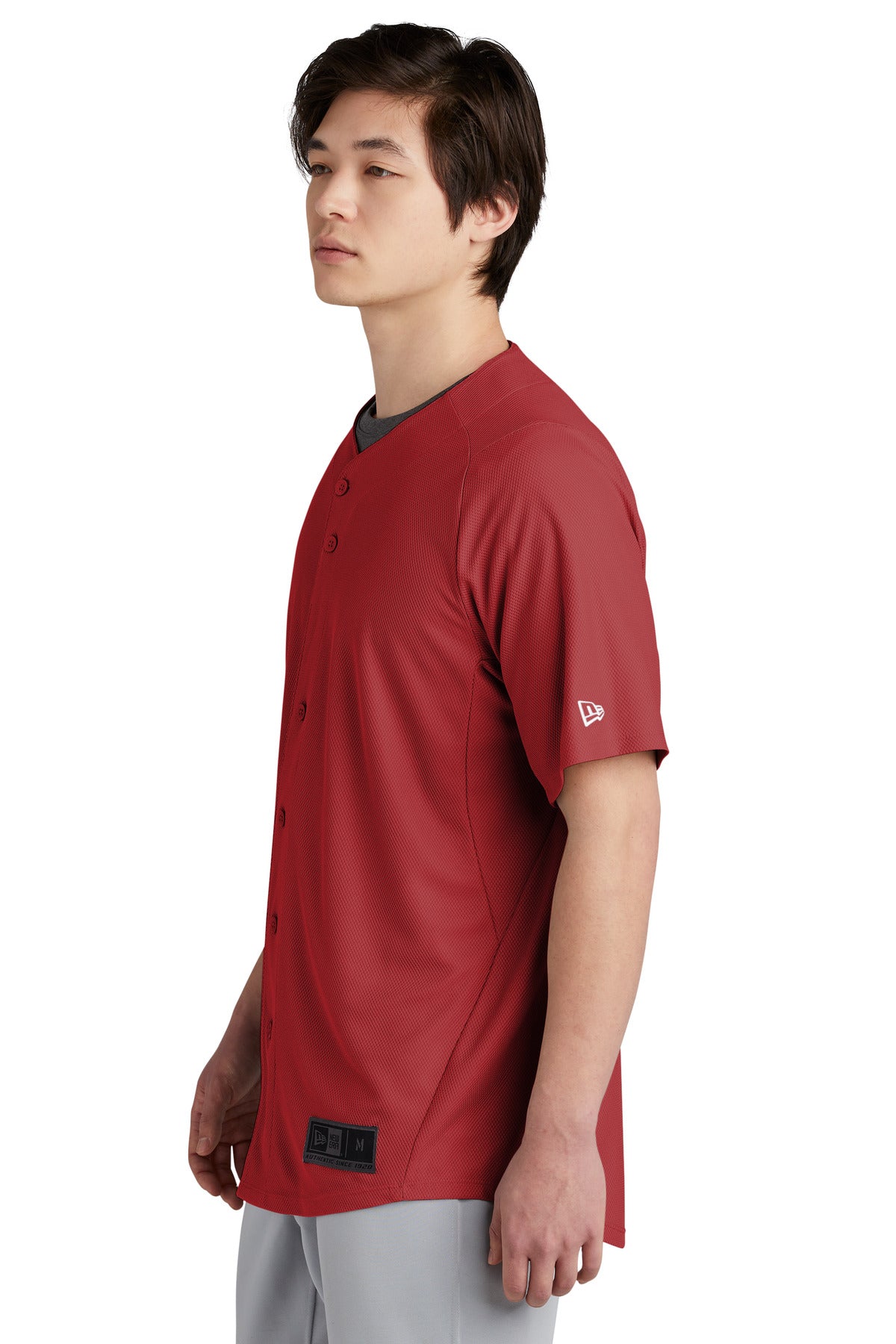 Crimson New Era Diamond Era Full-Button Jersey. NEA220