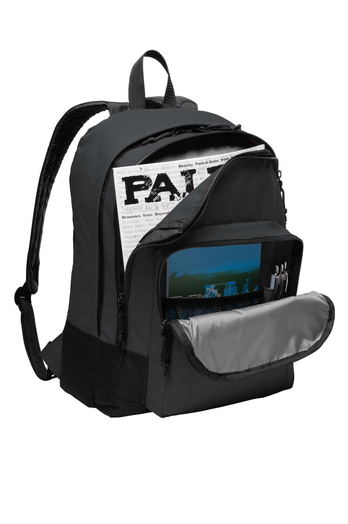 Dark Charcoal Port Authority Basic Backpack. BG204