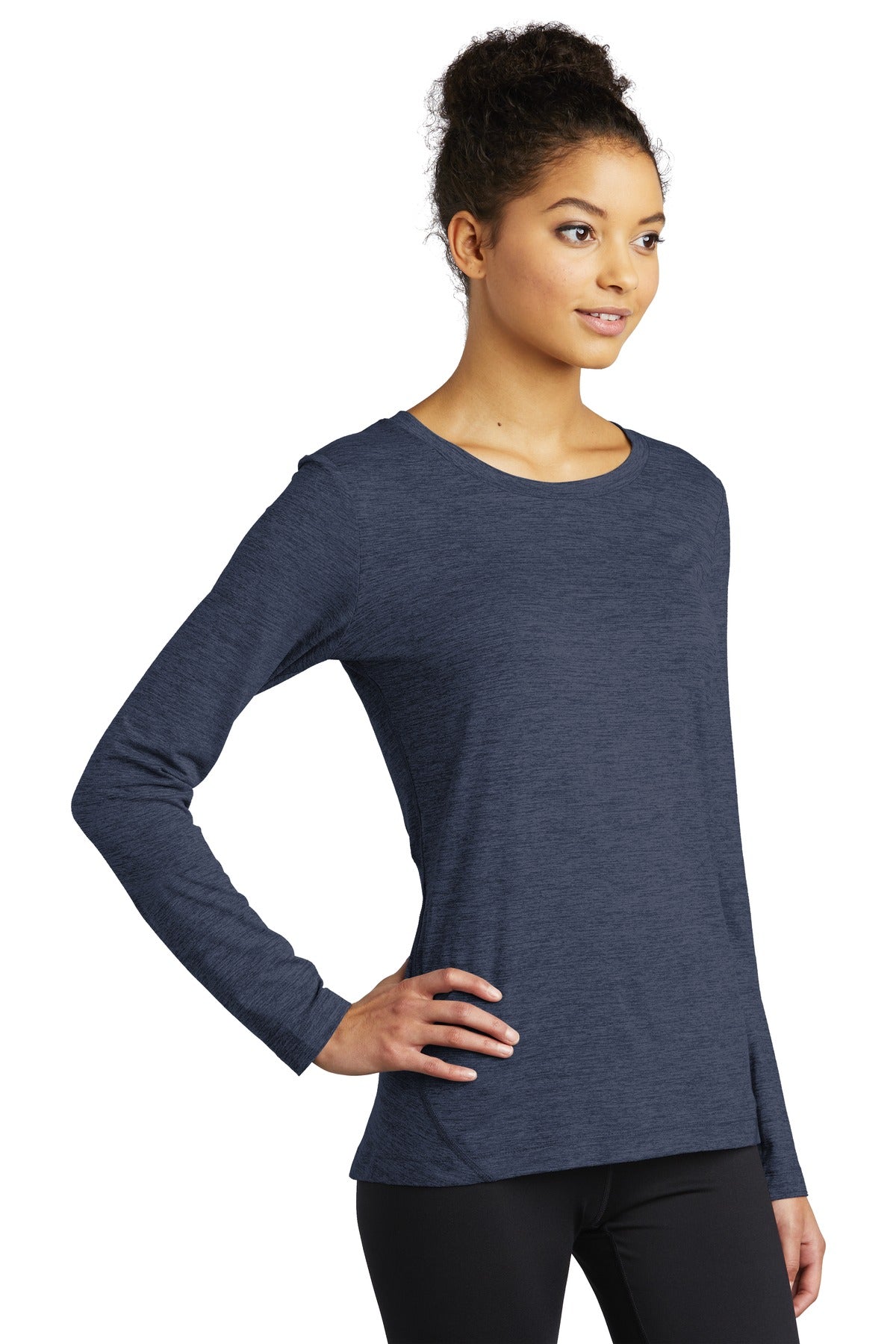 Dark Denim Hth Sport-Tek Women's Exchange 1.5 Long Sleeve Crew LST710