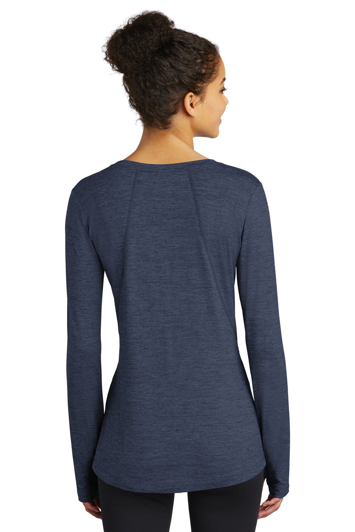 Dark Denim Hth Sport-Tek Women's Exchange 1.5 Long Sleeve Crew LST710