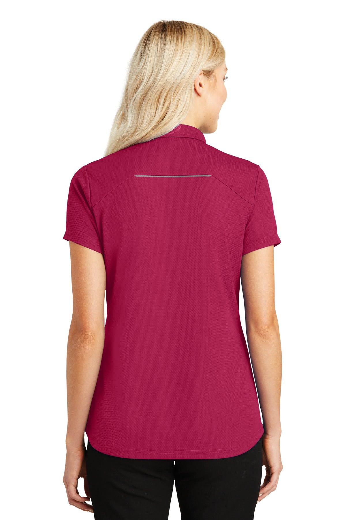 Dark Fuchsia Port Authority Women's Pinpoint Mesh Zip Polo. L580