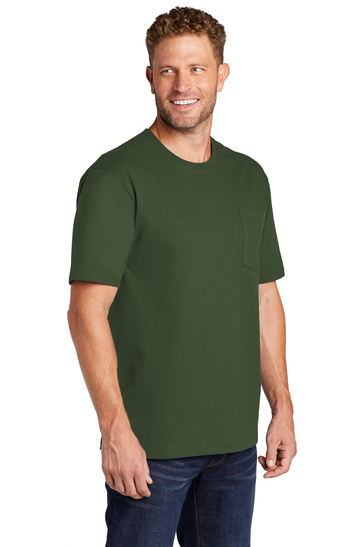 Dark Green CornerStone Workwear Pocket Tee CS430