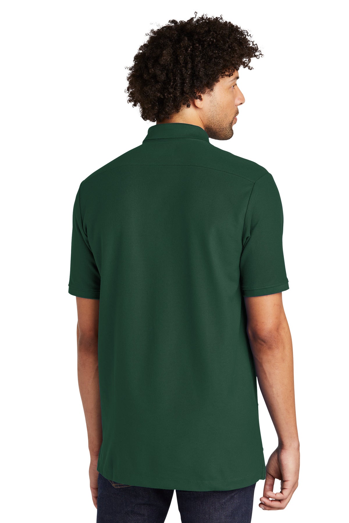 Dark Green New Era Venue Home Plate Polo. NEA300