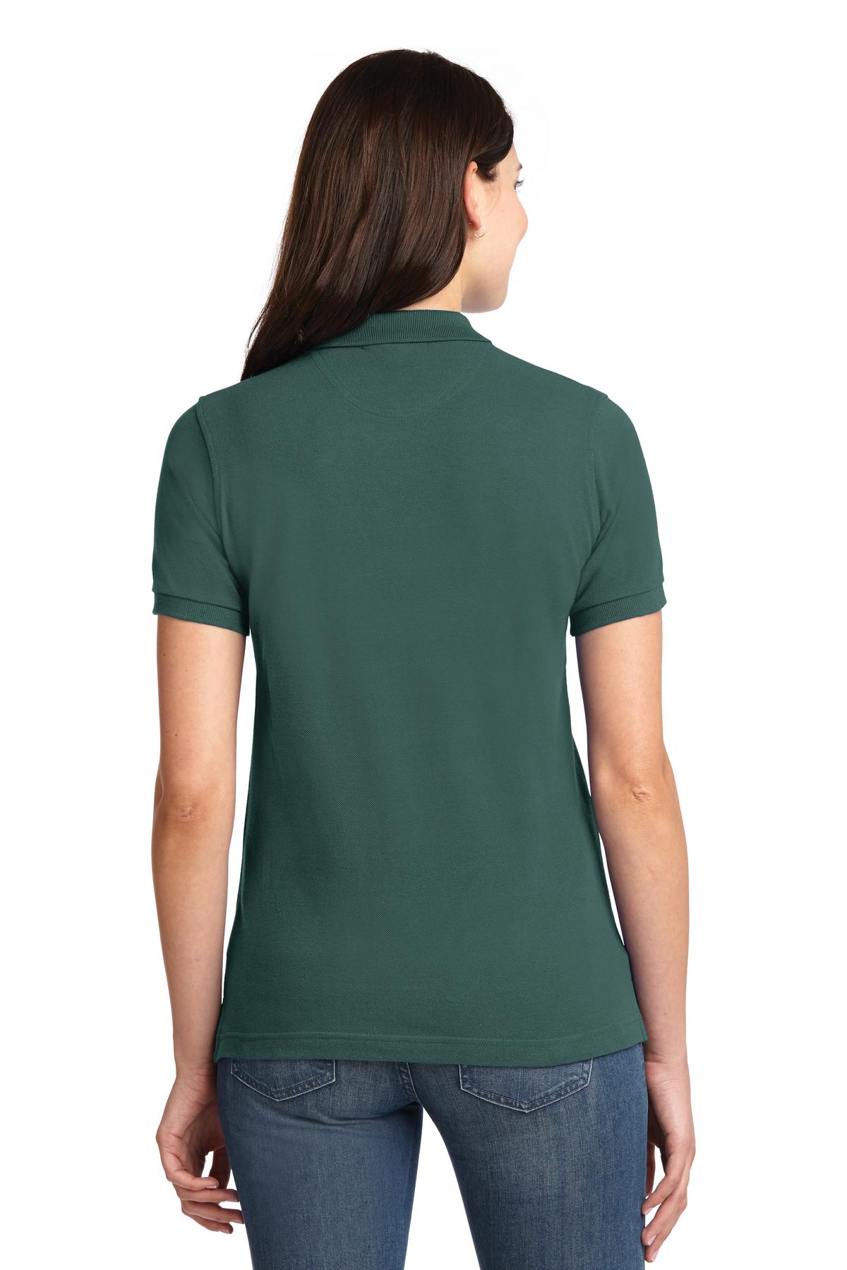 Dark Green Port Authority Women's Heavyweight Cotton Pique Polo. L420