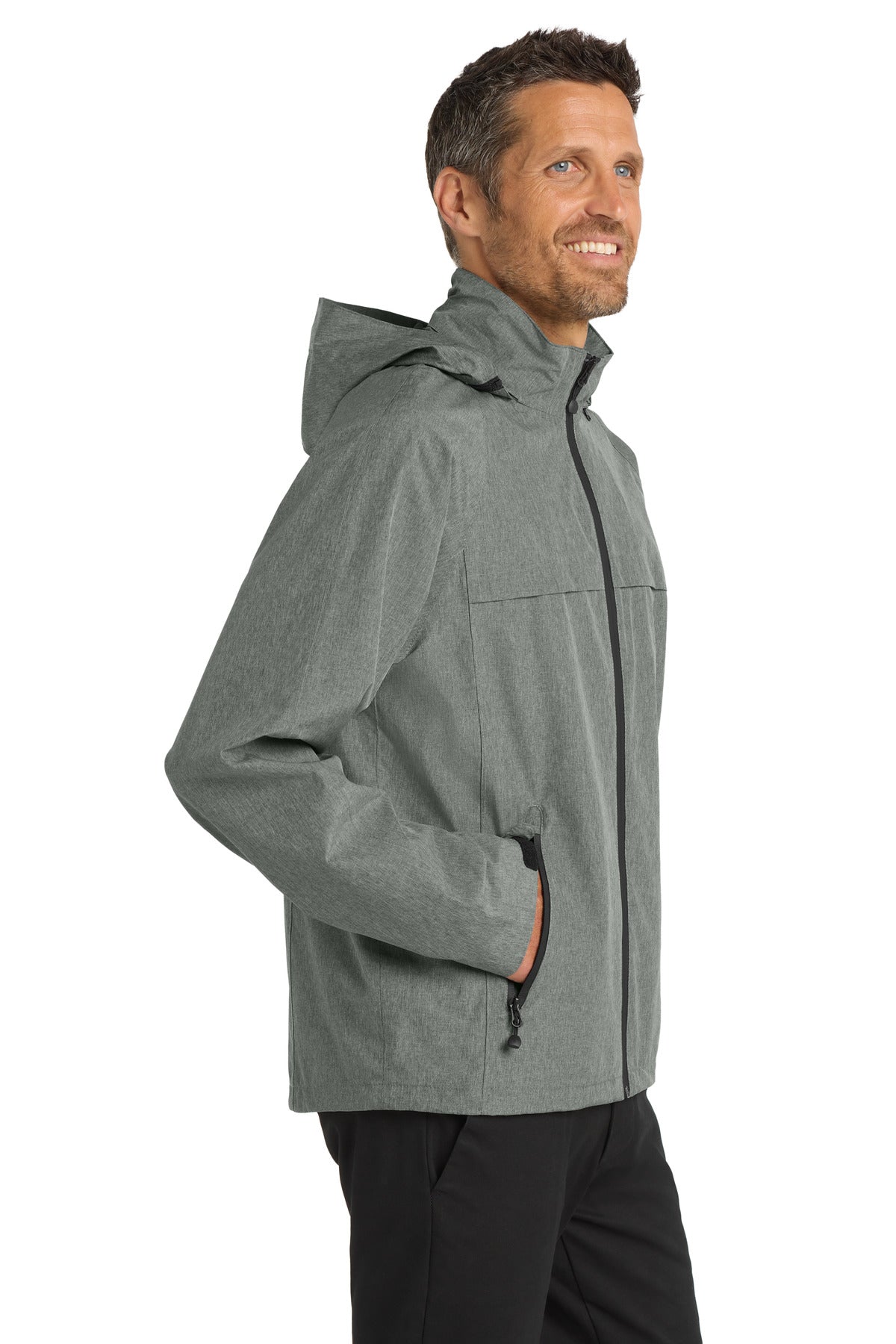 Dark Grey Hthr Port Authority Torrent Waterproof Jacket. J333