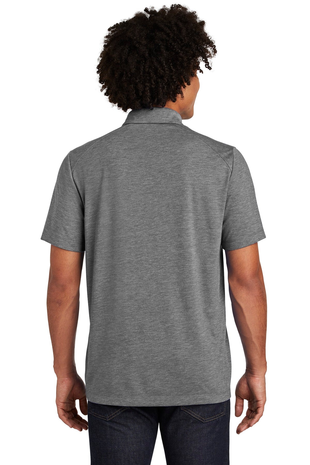 Dark Grey Hthr Sport-Tek PosiCharge Tri-Blend Wicking Polo. ST405
