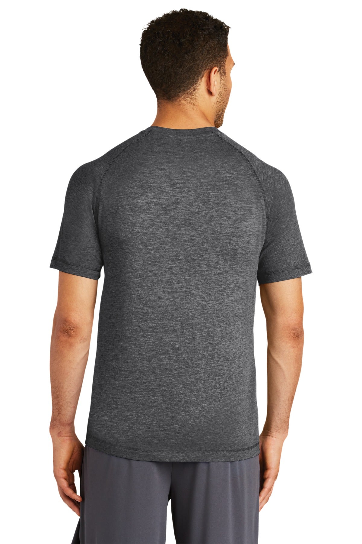 Dark Grey Hthr Sport-Tek PosiCharge Tri-Blend Wicking Raglan Tee. ST400