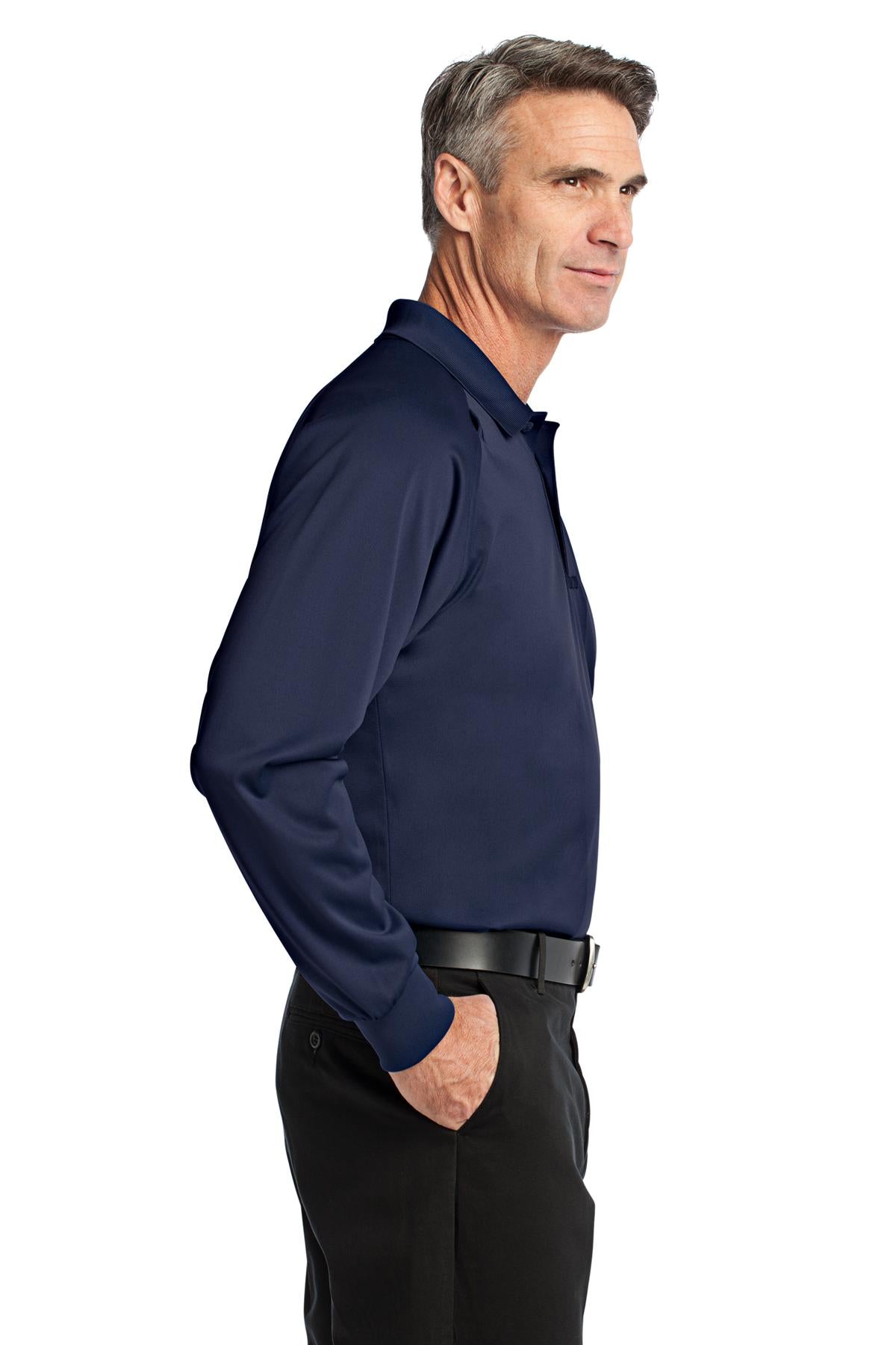 Dark Navy CornerStone - Select Long Sleeve Snag-Proof Tactical Polo. CS410LS