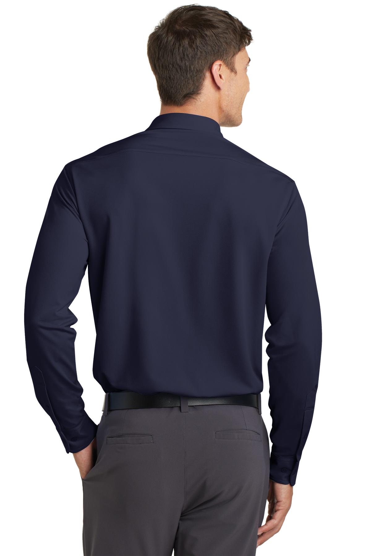 Dark Navy Port Authority Dimension Knit Dress Shirt. K570