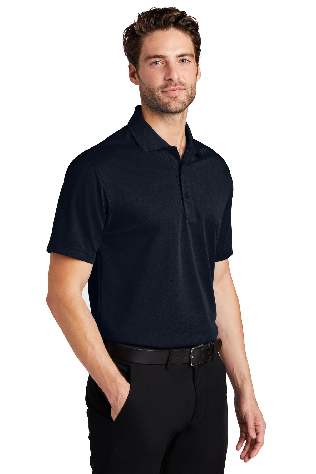 Dark Navy Port Authority Tall Tech Pique Polo. TLK527