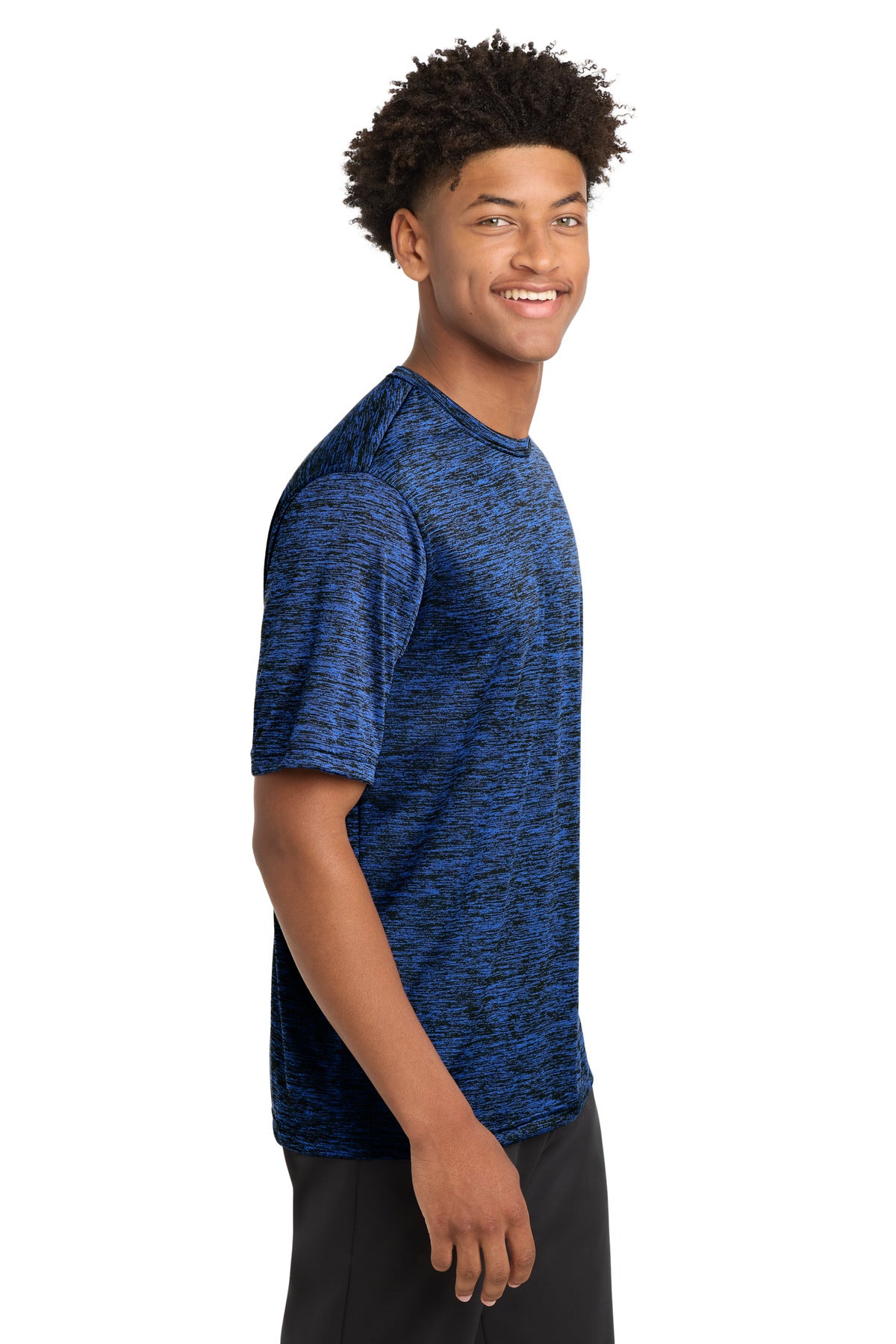 Dark Roy-Blk E Sport-Tek PosiCharge Electric Heather Tee. ST390