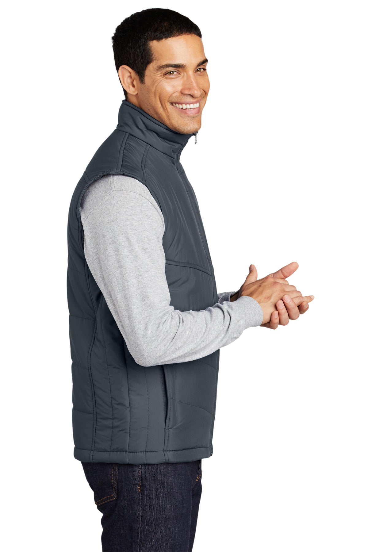 Dark Slate Port Authority Puffy Vest. J709