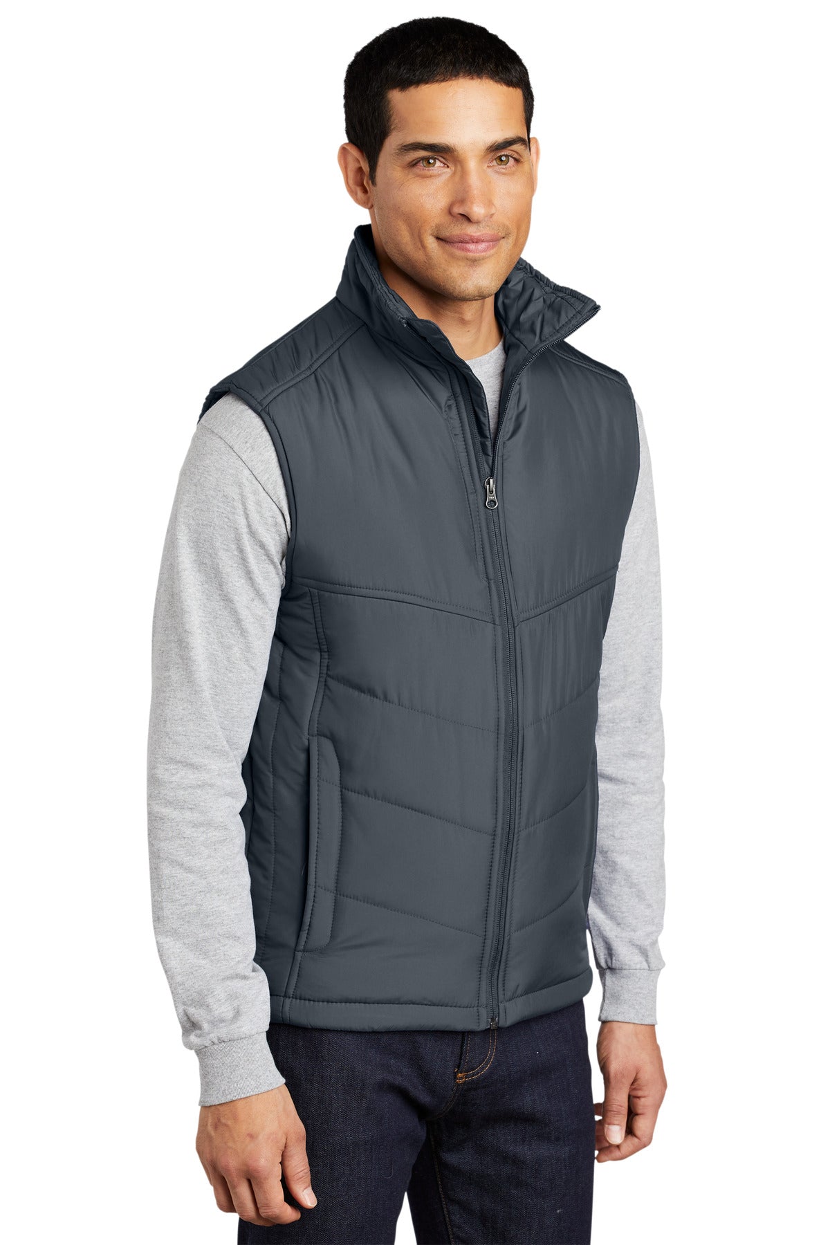 Dark Slate Port Authority Puffy Vest. J709