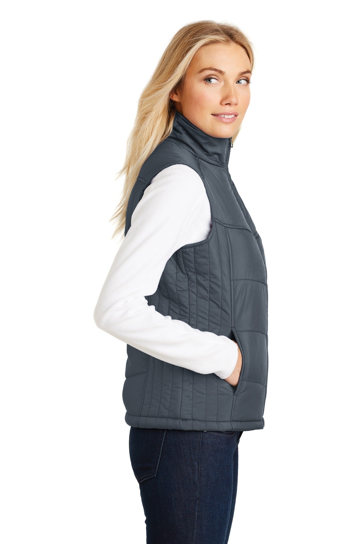 Dark Slate Port Authority Women's Puffy Vest. L709