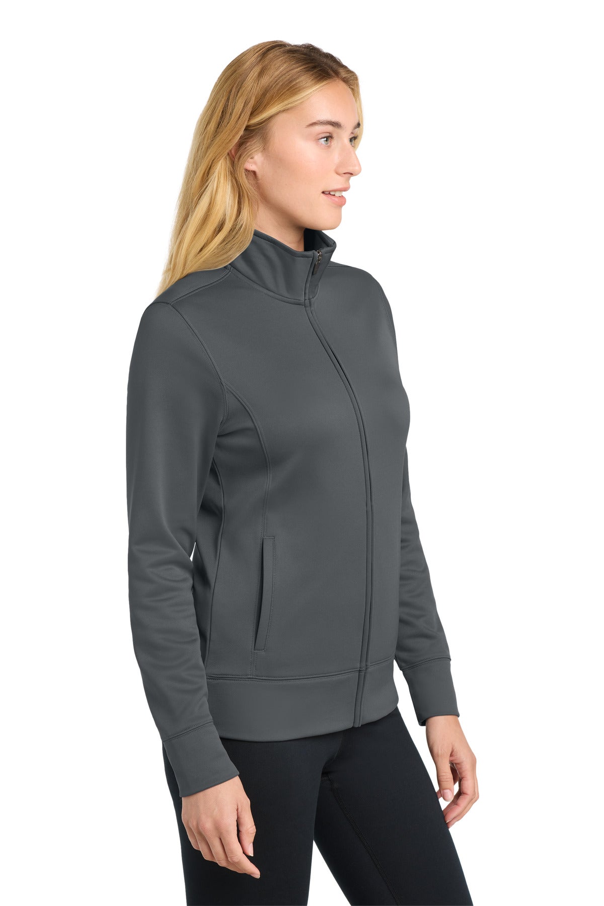 Dark Smk Grey Sport-Tek Women's Sport-Wick Fleece Full-Zip Jacket. LST241