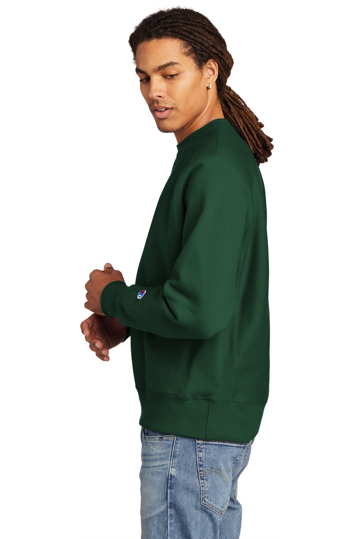 DarkGreen Champion Reverse Weave Crewneck Sweatshirt S149