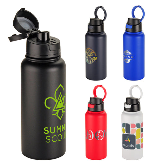 Black Cabrio 32 oz Recycled Stainless Steel Vacuum Insulated Bottle