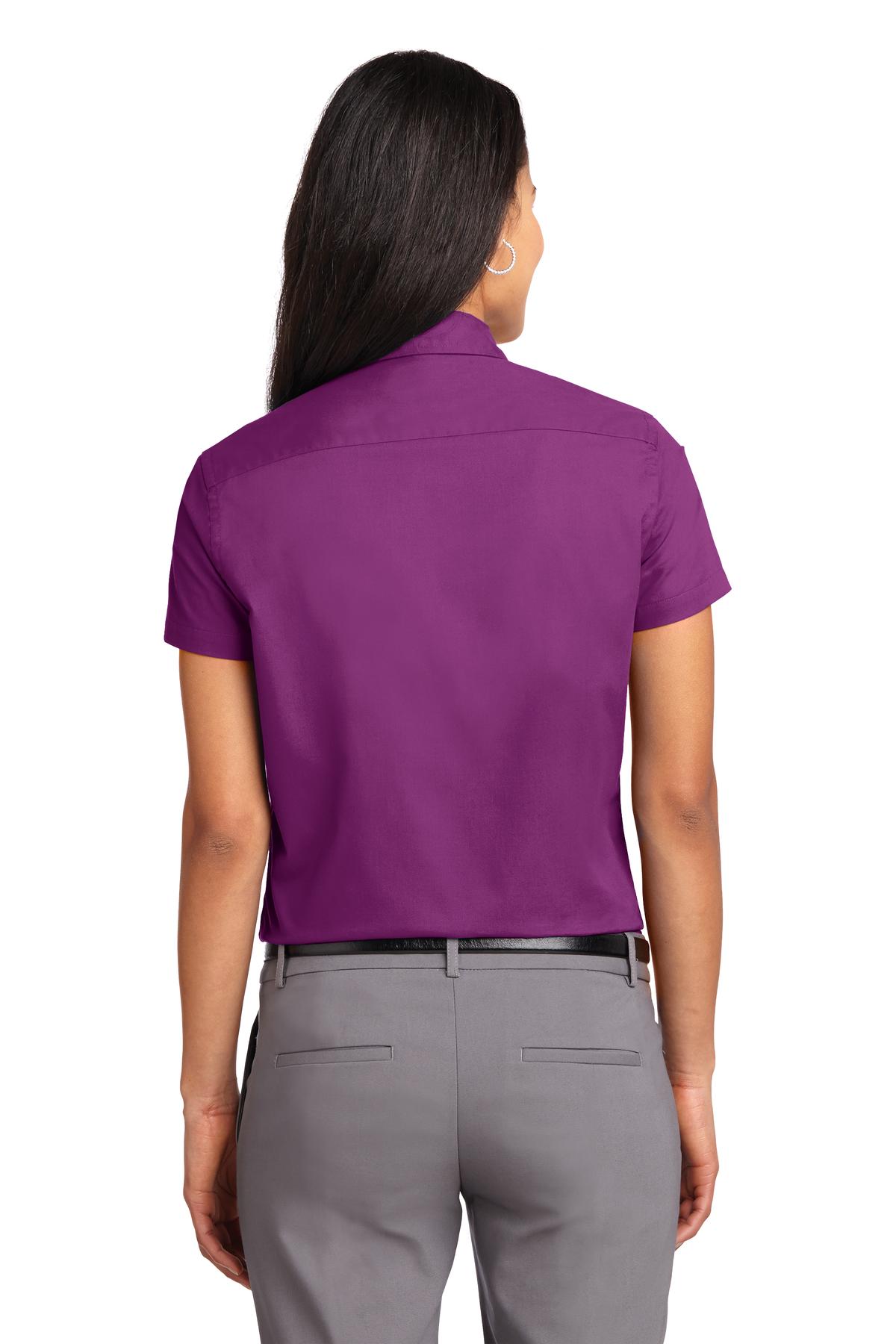 Deep Berry Port Authority Women's Short Sleeve Easy Care Shirt. L508