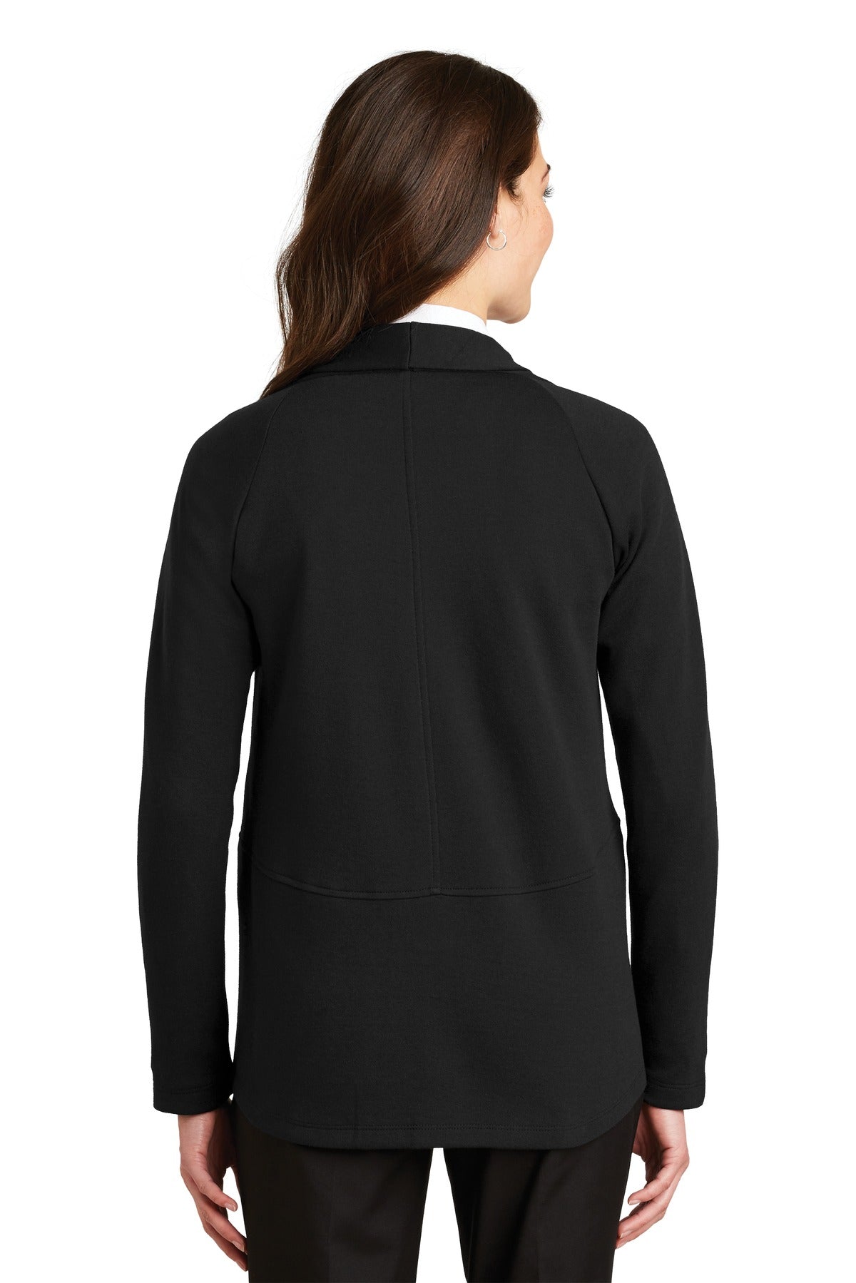 Deep Bk/Cha He Port Authority Women's Interlock Cardigan. L807