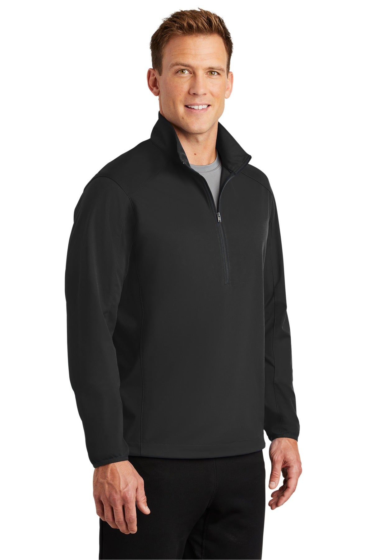 Deep Black Port Authority Active 1/2-Zip Soft Shell Jacket. J716