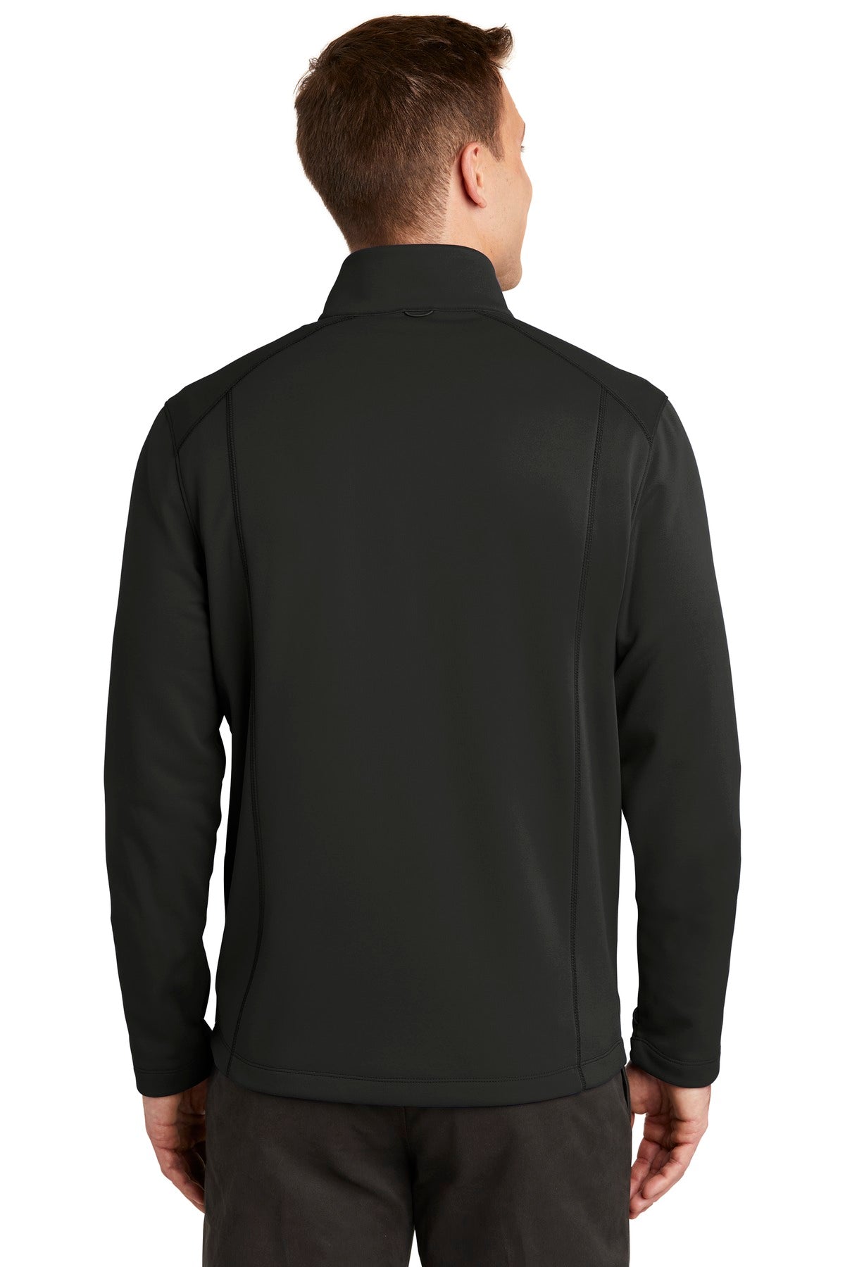 Deep Black Port Authority Collective Smooth Fleece Jacket. F904