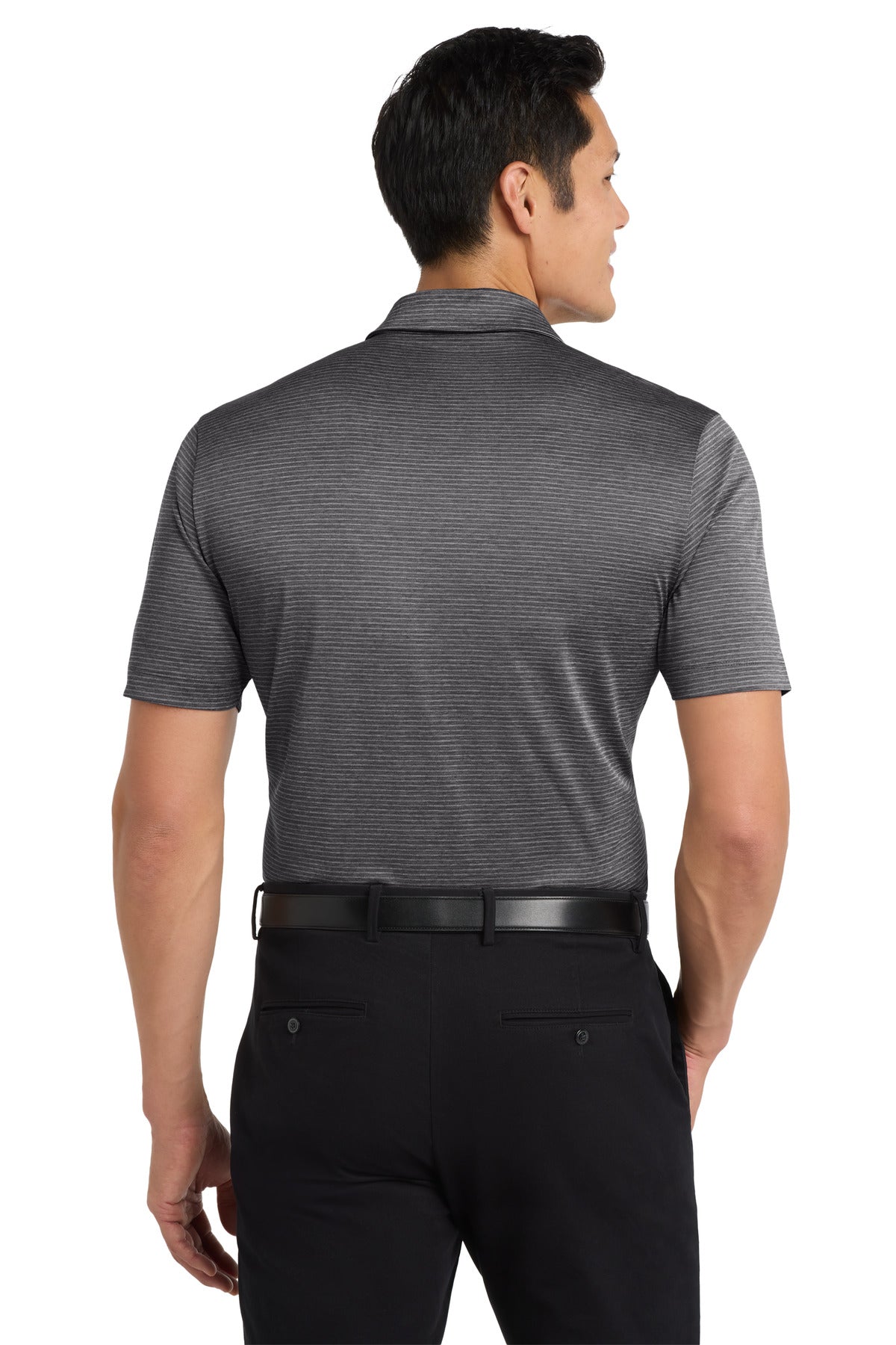 Deep Black Port Authority Shadow Stripe Polo. K585