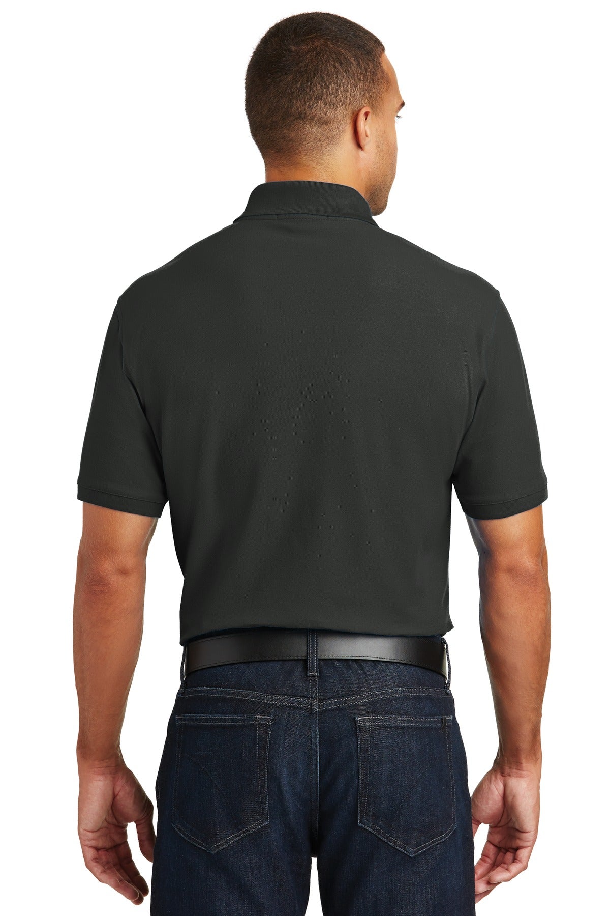 Deep Black Port Authority Tall Core Classic Pique Polo. TLK100